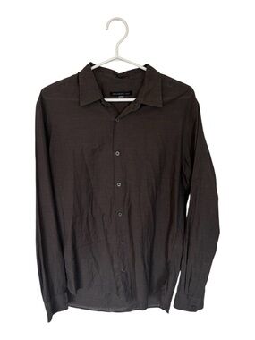 John Varvatos Men's Brown Long-Sleeve Button Shirt